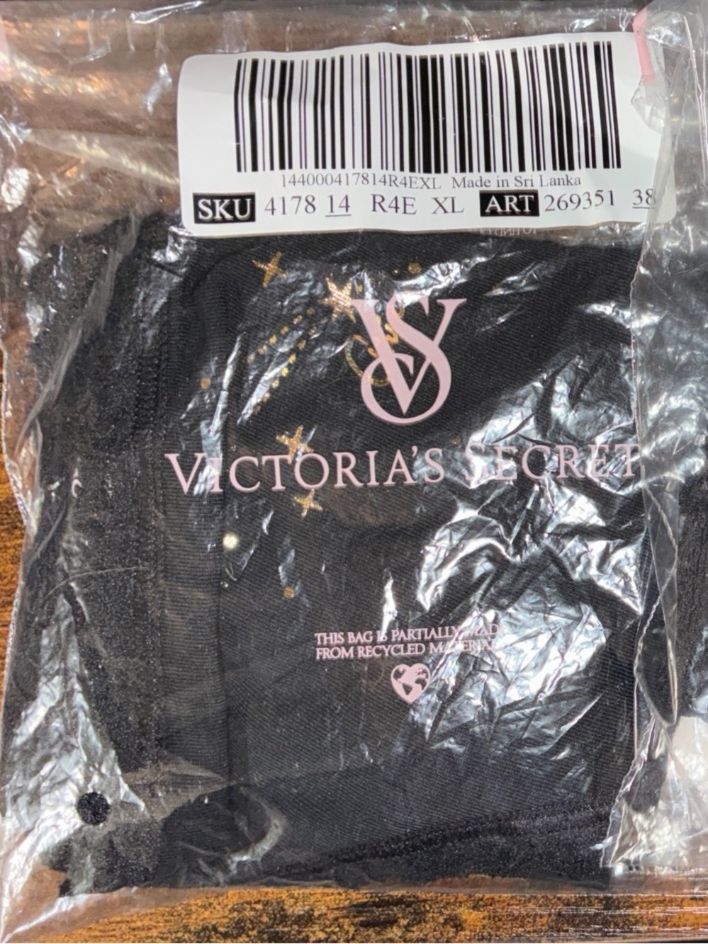 Victoria's Secret Black Panties with Pink Logo